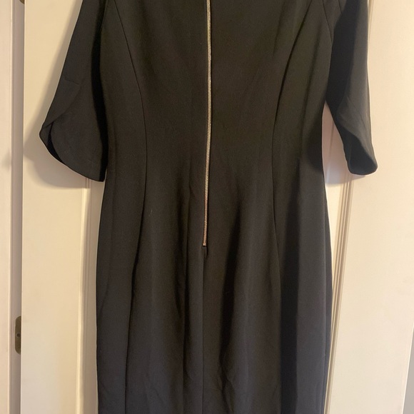 Calvin Klein Dress Black 3/4 Sleeve Stretch Sheath Career~ Holiday Size -6 - Picture 3 of 4